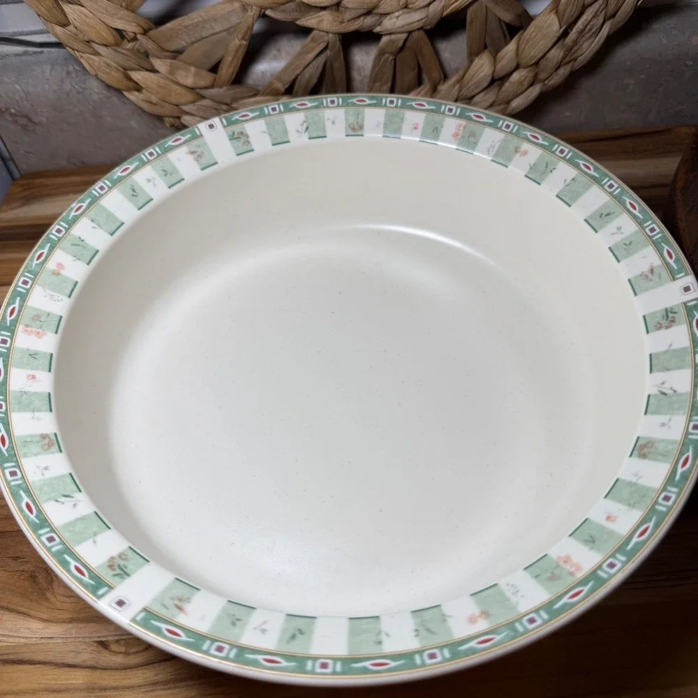 Pfaltzgraff Naturewood Set of 2 Serving Bowls Botanical Leaf Garden Pattern USA